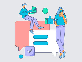 Business People Flat Vector Concept Operation Hand Drawn Illustration
