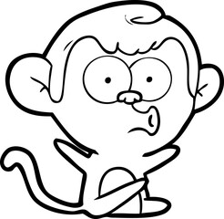 cartoon hooting monkey