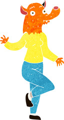 cartoon dancing fox woman