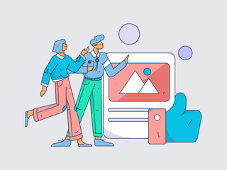 Business People Flat Vector Concept Operation Hand Drawn Illustration
