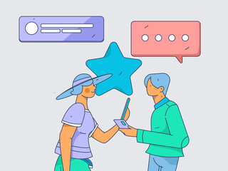 Business People Flat Vector Concept Operation Hand Drawn Illustration
