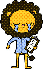 crying cartoon lion