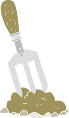 flat color illustration of garden fork