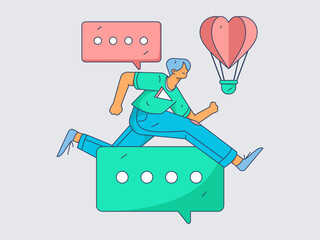 Business People Flat Vector Concept Operation Hand Drawn Illustration
