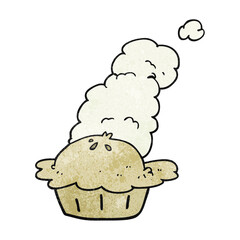 freehand textured cartoon hot pie