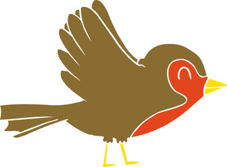 flat color style cartoon Robin