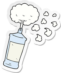 sticker of a cartoon spraying whipped cream