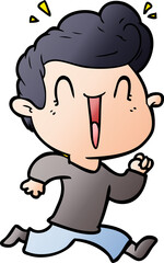 Fototapeta premium cartoon excited man