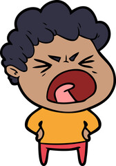 cartoon furious man