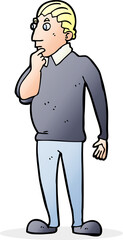 cartoon curious man