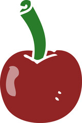 flat color style cartoon cherry