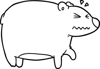 cartoon bear with a sore head