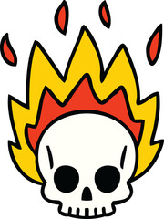 hand drawn quirky cartoon skull