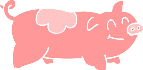flat color illustration of pig