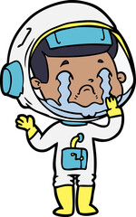 cartoon crying astronaut