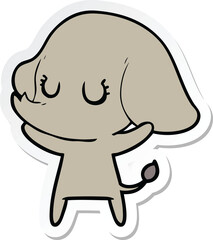 sticker of a cute cartoon elephant