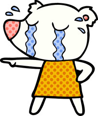 sad little polar bear cartoon