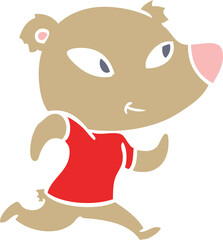 cute flat color style cartoon bear