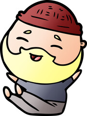 cartoon happy bearded man