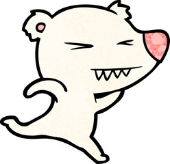 running polar bear cartoon