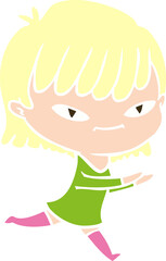 flat color style cartoon woman