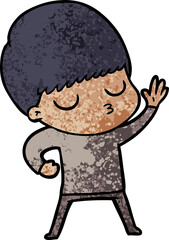 cartoon calm boy