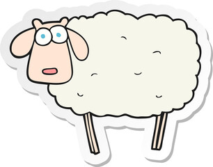 sticker of a cartoon sheep