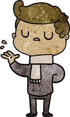 cartoon aloof man