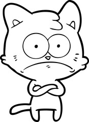 cartoon nervous cat