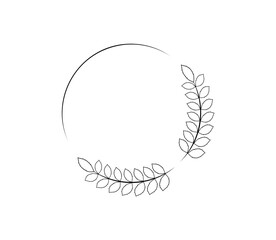 Award laurel wreath. Leaves victory frame. Floral branch border.