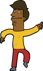 cartoon worried man pointing