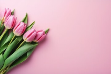 Spring Tulip Flowers With Copy Space For Mothers Day. Сoncept Mother's Day Gift Ideas, Diy Mother's Day Crafts, Mother-Daughter Bonding Activities, Meaningful Mother's Day Quotes