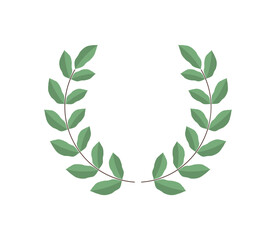 Award laurel wreath. Leaves victory frame. Floral branch border.