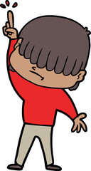 cartoon boy with untidy hair