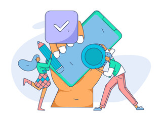 Business People Flat Vector Concept Operation Hand Drawn Illustration
