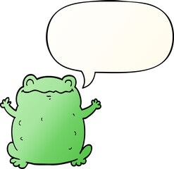 cartoon toad with speech bubble in smooth gradient style