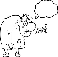 freehand drawn thought bubble cartoon igor