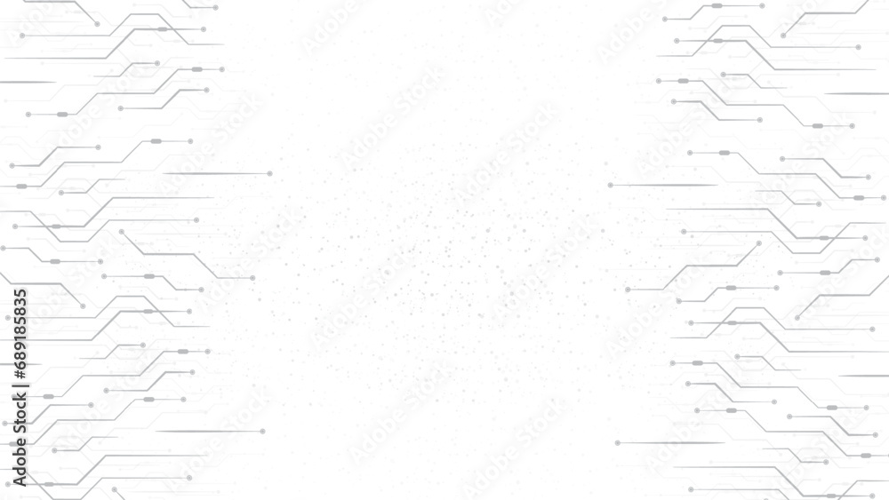 Fototapete abstract technology circuit board background. grey white abstract technology background. digital tec
