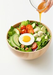 Healthy Salad Bowl Isolated On A White Background
