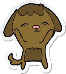 sticker of a happy cartoon dog