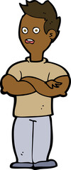 cartoon man with crossed arms