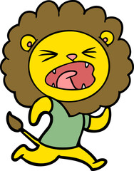 cartoon lion running