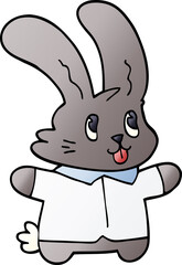 cartoon doodle happy rabbit