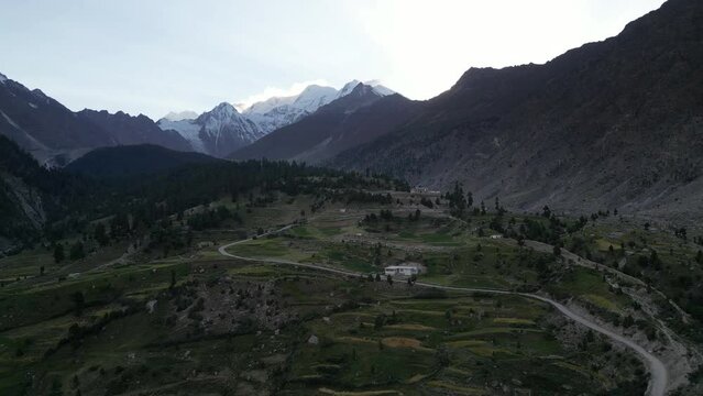 Aerial View of Rama Meadows, Astore, Gilgit Baltistan Pakistan. Lake Rama is only 20 kilometers away from the majestic Nanga Parbat 9th highest mountain of world