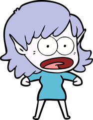 cartoon shocked elf girl