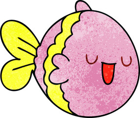 hand drawn quirky cartoon fish