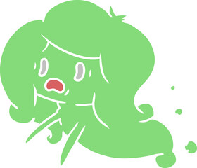 freehand drawn cartoon of kawaii scary ghost