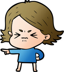 cartoon angry girl