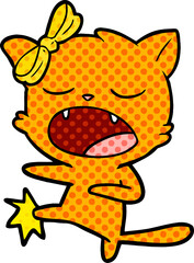 cartoon kicking cat
