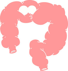 flat color style cartoon surprised colon